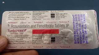 TurbovasF Tablet  Rosuvastatin and Fenofibrate Tablets Ip  TurbovasF Tablet Uses Side effects [upl. by Osmo]