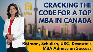 Getting into Top MBA Programs in Canada  Rotman Schulich UBC Desautels MBA Admission Success [upl. by Kilbride]