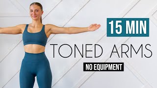 15 MIN TONED ARMS WORKOUT  No Equipment [upl. by Ankney]