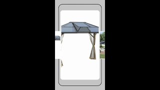 10 x 12 Hardtop Gazebo Canopy with Polycarbonate Roof Top Vent and Aluminum Frame Permanent P [upl. by Flodur403]