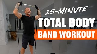 Get in Shape Anywhere 15Minute Total Body Resistance Band Workout [upl. by Anaitit]