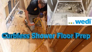 Preparing a Bathroom Floor for a Curbless Shower [upl. by Haissem]