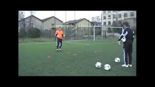 entrainement gardien but  exercice vivacité 1 gardien de but football goalkeeper training [upl. by Atinas]