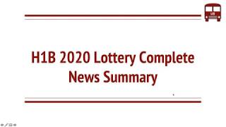 H1B 2020 Lottery Completed 201K Petitions Filed with USCIS Summary [upl. by Eecyac162]