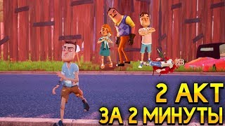 ПРИВЕТ СОСЕД как пройти 2 АКТ за 2 МИНУТЫ ПЕРЕПРЫГНУЛ ЗАБОР баг  Hello Neighbor [upl. by Chaddie]