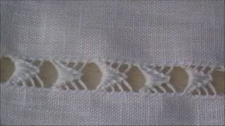 Sfilatura con frecce a punto festone  Tutorial ricamo a mano [upl. by Licec681]