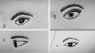 Easy way to draw a realistic eye for beginners step by step  How to draw eyes  easy eyes drawing [upl. by Bari]