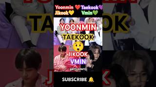 Yoonmin ❤ and Vmin💚 Taekook💜 and Jikook💛 btsjikook taekook yoonmin vmin [upl. by Seumas]