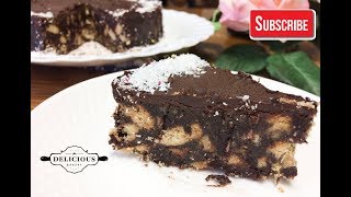 NO BAKE CHOCOLATE BISCUIT CAKETORT DE BISCUITI FARA COACERE [upl. by Ivette]