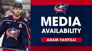 Adam Fantilli makes his BLUE JACKETS DEBUT in Traverse City 😤  Media Availability 091523 [upl. by Courcy]