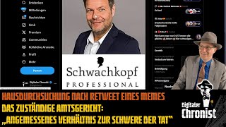 Hausdurchsuchung nach Retweet eines Memes  „angemessenes Verhältnis zur Schwere der Tat“ [upl. by Yerd]