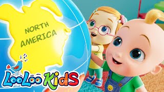 Seven Continents Song🌍Educational Compilation  1HOUR  LooLoo Kids Nursery Rhymes [upl. by Seni]