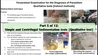 Part 5 Sedimentation test of faces or stool for the diagnosis of parasitism [upl. by Manbahs]