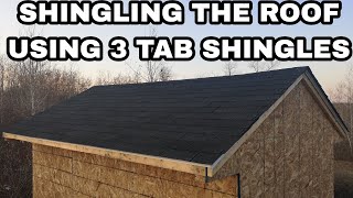 Building a Chicken Coop Pt 5 Shingling the Roof With 3 Tab Asphalt Shingles [upl. by Ennairac]