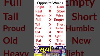 10 Opposite Words In English  Opposite words  Opposite word  Vilom Shabd Angreji oppositeword [upl. by Esirehc]