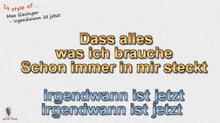 Max Giesinger  Irgendwann ist jetzt  Instrumental und Karaoke [upl. by Karie37]