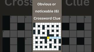 Obvious or noticeable 6 Crossword Clue crossword crosswordpuzzles [upl. by Munson554]