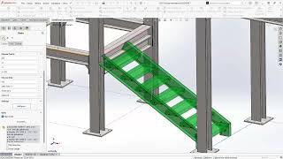 Dodatek SolidSteel Parametric przedstawiający konstrukcję schodów i poręczy [upl. by Ronnica]