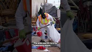 Phoenix sweeps The Zone homeless encampment for 8th time homelessness phoenix thezone [upl. by Lerner]