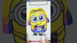 Wednesday Minion vs Enid Minion vs GRU Three markers challenge vs one shorts [upl. by Uhej]