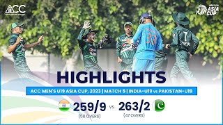 ACC Mens U19 Asia Cup  IndiaU19 vs PakistanU19  Highlights [upl. by Lienet]