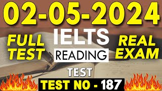 IELTS Reading Test 2024 with Answers  02052024  Test No  187 [upl. by Graehme254]