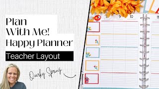 Plan With Me  Happy Planner Teacher Layout  Functional amp Cute Spread [upl. by Htrow]