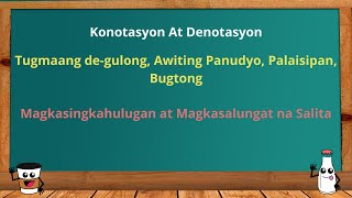 Konotasyon at Denotasyon Karunungang Bayan [upl. by Smukler]