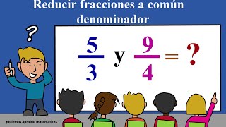 Reducir fracciones a común denominador por el método del mínimo común múltiplo mcm [upl. by Yrod]