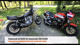 Kawasaki KZ1000 Vs Kawasaki ZRX1200R  sound and fury unleashed [upl. by Trebbor]