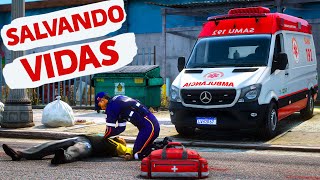 SALVEI A POLICIAL BALEADA  GTA 5 EMERGÊNCIA 24 HORAS [upl. by Eugenio]