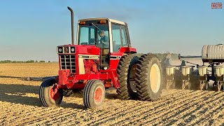 INTERNATIONAL 1086 Tractor Planting Corn [upl. by Aneram]