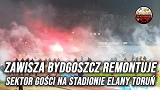 ZAWISZA BYDGOSZCZ REMONTUJE SEKTOR GOŚCI NA STADIONIE ELANY TORUŃ 09112024 [upl. by Kinchen826]