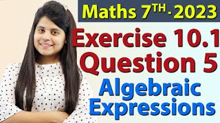 Q 5 Ex 101  Algebraic Expressions  Chapter 10  Maths Class 7th  NCERT New Syllabus 2023 CBSE [upl. by Lyrem]