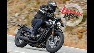 2018 Triumph Bonneville Bobber Black First Ride Review  Ultimate Motorcycling [upl. by Larue389]