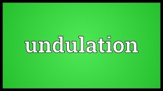 Undulation Meaning [upl. by Anek]