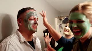 Daughters Put Beauty Face Mask on Their Dad  Family Fun Vlog [upl. by Aiclid]