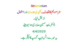 stramonium homeopathic medicine uses Leading Symptoms Personality Introduction in Hindi  Urdu [upl. by Venditti467]