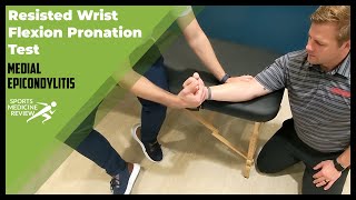 Resisted Wrist Flexion Pronation Test for Medial Epicondylitis [upl. by Ewell429]