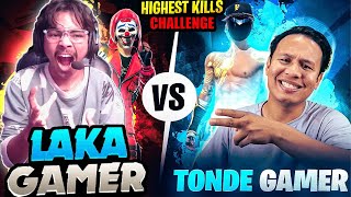 Tonde Gamer vs Laka Gamer Highest Kill Challenge in Grandmaster Ranked Match  Garena free fire [upl. by Brahear265]