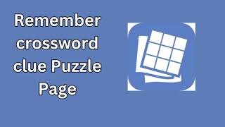 Remember crossword clue Puzzle Page [upl. by Aderf]