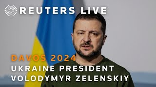 LIVE Ukrainian President Volodymyr Zelenskiy speaks at Davos 2024 [upl. by Asiil]