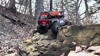 Throttle out compilation SCX10iii CJ 7 rccrawler axial cj7 scx10iii [upl. by Gokey]