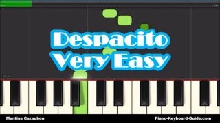 Despacito  Luis Fonsi Daddy Yankee amp Justin Bieber  Right Hand Slow Very Easy Piano Tutorial [upl. by Coreen948]