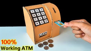 How to make a Simple ATM machine  card board easy atm machine  mini coin bank making [upl. by Ramedlab197]