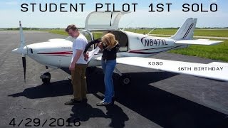 16th Birthday First Solo  9th Flight Lesson [upl. by Eelsew332]