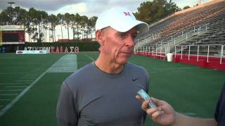 Nicholls State University Head Football Coach Charlie Stubbs Post Practice Comments  Nov 9 2010MP4 [upl. by Zsamot]