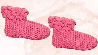 Crochet Crocodile Stitch Baby Booties  DIY Crochet Booties [upl. by Ahsei]