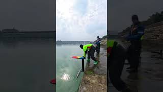 Hydrofoil sliding exercise in reservoir [upl. by Clarhe586]