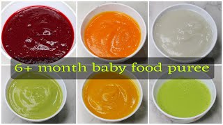 6 12 Months Homemade Baby Food  6 Vegetable Purees l Baby Food l Vegetable Puree for Babies l [upl. by Johnathon]